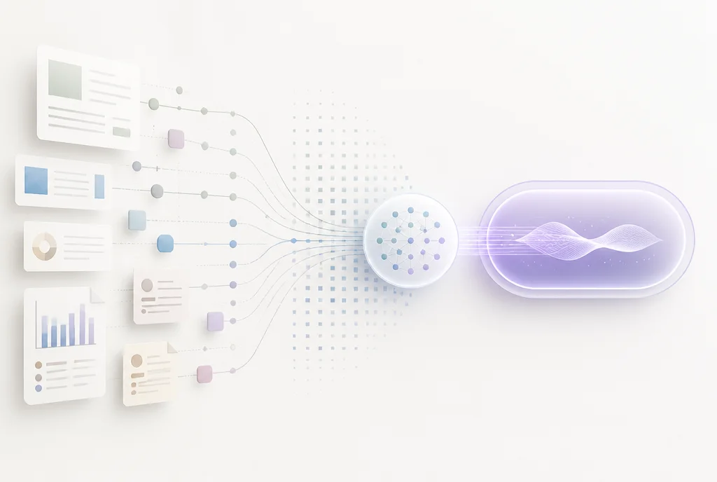 Structured content with data feeding an AI answer